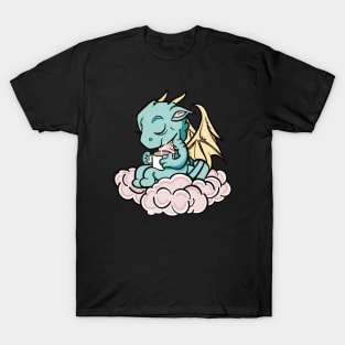 Baby Dragon Drinking Coffee T-Shirt